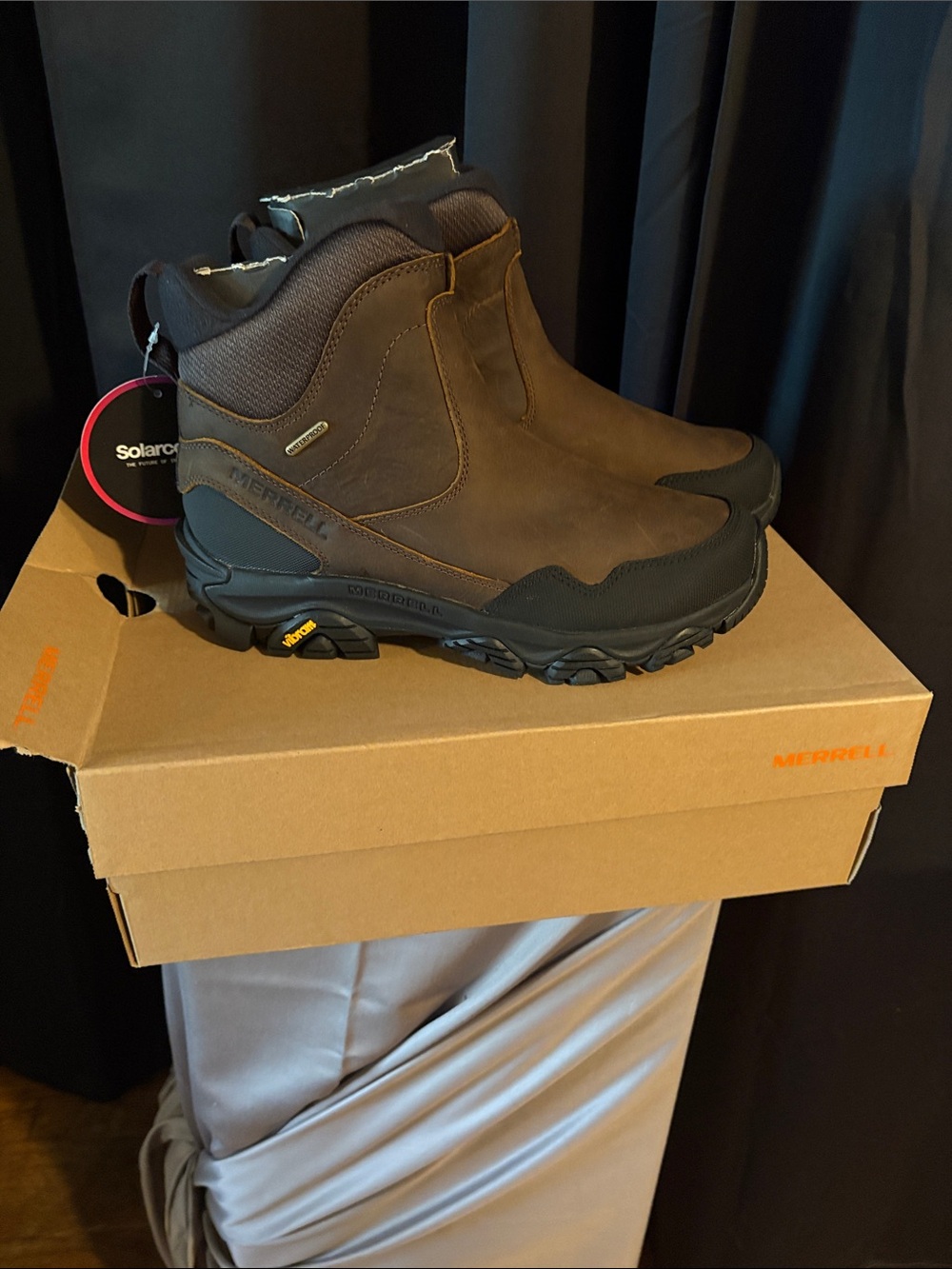 Merrell Men's Brown Slip-On Waterproof Hiking Boots